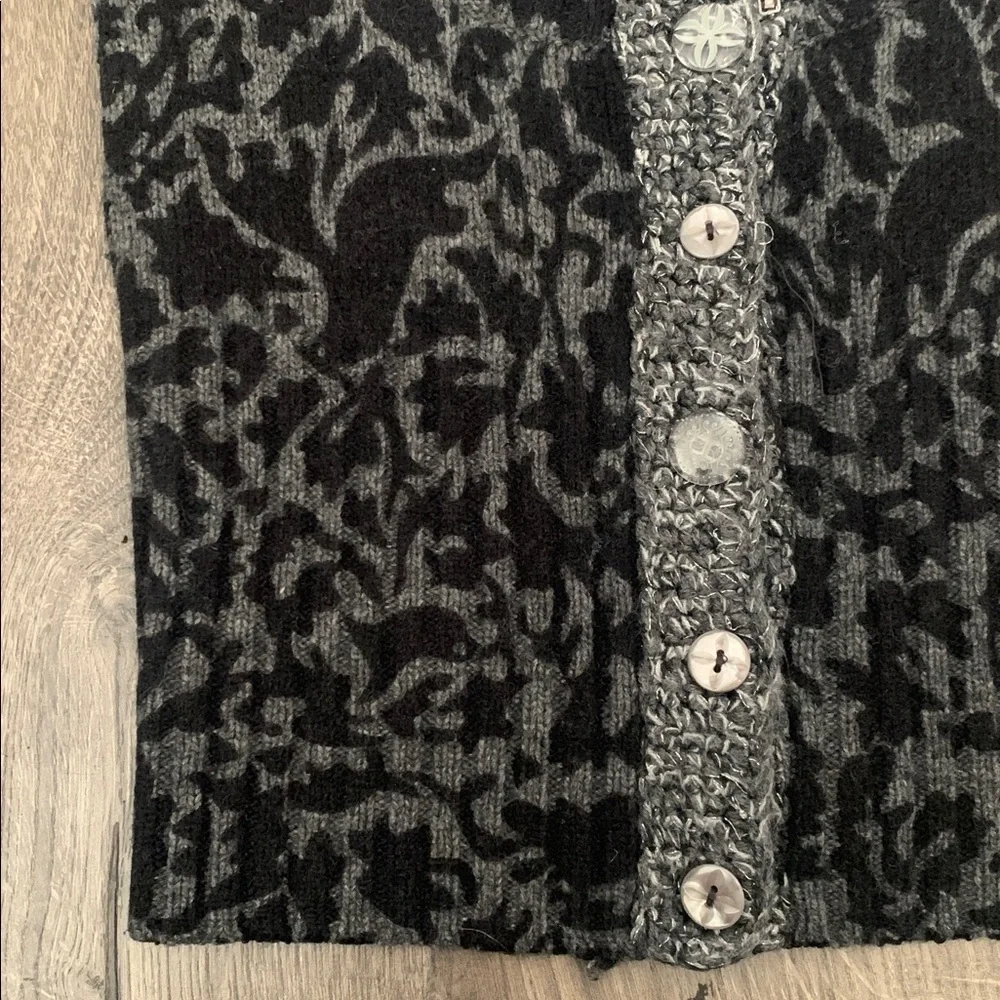 Free People Womens Cardigan Sweater Cropped Lambswool Rabbit Short Sleeve Sz M